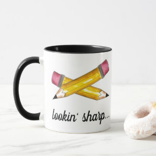 Lookin' Sharp Yellow #2 Pencil School Writing Tasse