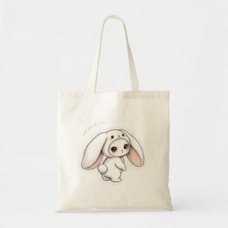 Looking Back Bunny - Adorable Fluffy Rabbit Kawaii Tragetasche
