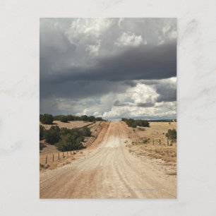 Looking down a dirt country road in NM with Postkarte