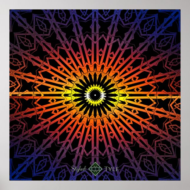 Looking Glass Mandala 2 ( Regenbogen ) Poster (Vorne)