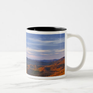 Looking Glass Rock bei Sonnenaufgang in der Pisgah Zweifarbige Tasse