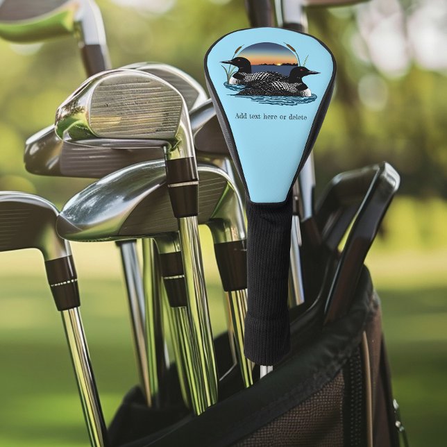 Loon Couple Sunset Blue Golf Headcover (Von Creator hochgeladen)