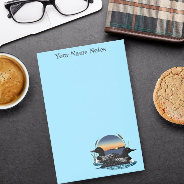 Loon Couple Sunset Blue Post-it Klebezettel (Von Creator hochgeladen)