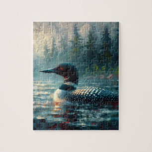 Loon Gliding am Lago Moody Art Puzzle