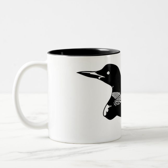 Loon Illustration Zwei-Tone-Tasse Zweifarbige Tasse (Links)