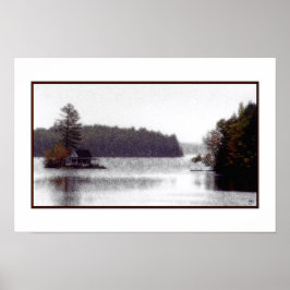Loon Island Misty Mindscape Poster