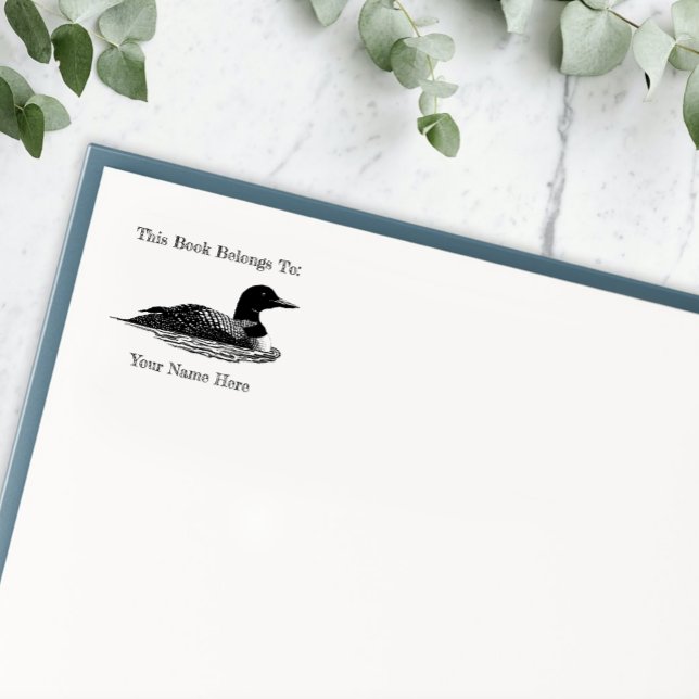 Loon Lake Life Cabin Buchzeichen Gummistempel (Von Creator hochgeladen)