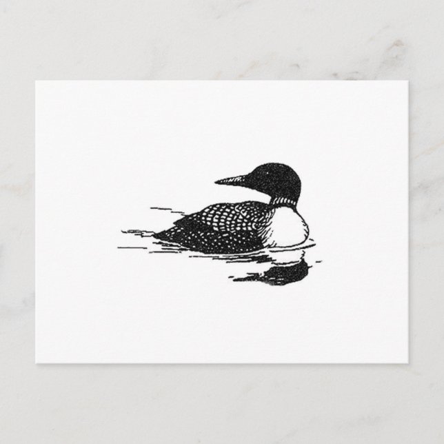 Loon Line Art Postkarte (Vorderseite)