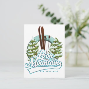 Loon Mountain - New Hampshire - Logo Postkarte