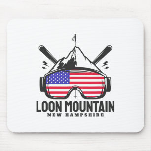Loon Mountain New Hampshire Usa Skigebiet Retro Sk Mousepad