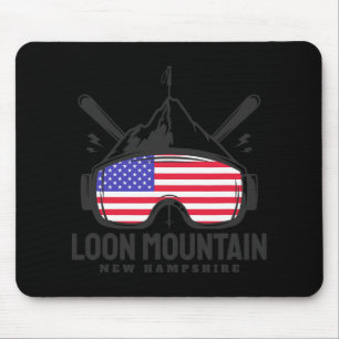 Loon Mountain New Hampshire Usa Skigebiet Retro Sk Mousepad