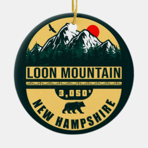 Loon Mountain NH - Retro Vintage SkiSouvenirs Keramik Ornament