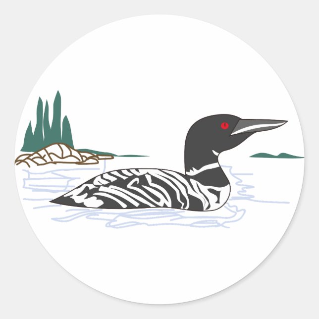 Loon Runder Aufkleber (Vorderseite)