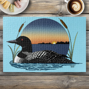 Loon Sunset Blue Puzzle