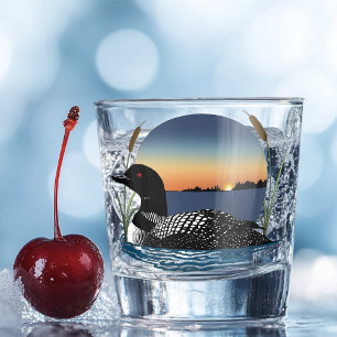 Loon Sunset Blue Schnapsglas