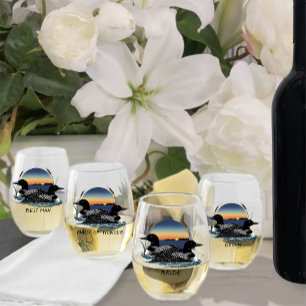 Loon Sunset Blue Weinglas Ohne Stiel