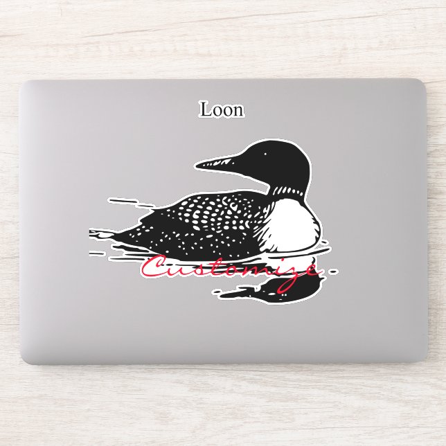 Loon Swimming Bird Art Thunder_Cove Aufkleber (Computer)