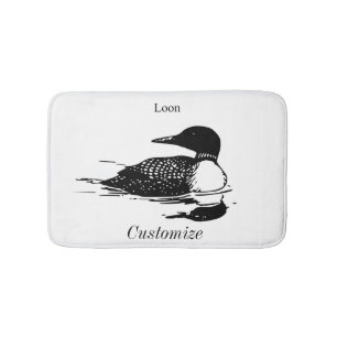 Loon Swimming Bird Art Thunder_Cove Badematte