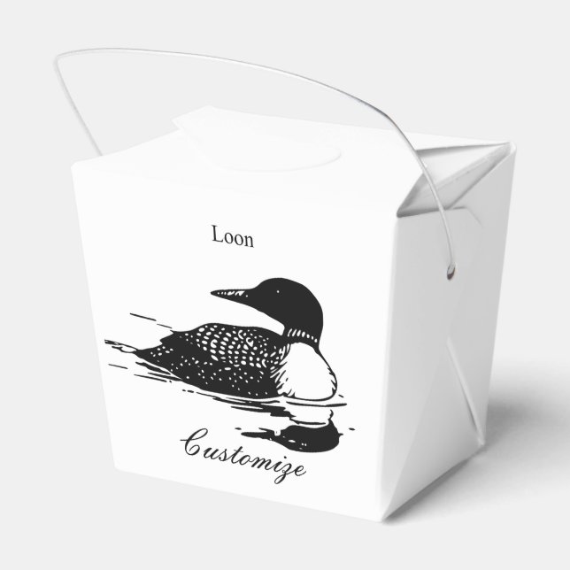 Loon Swimming Bird Art Thunder_Cove Geschenkschachtel (Rückseite)