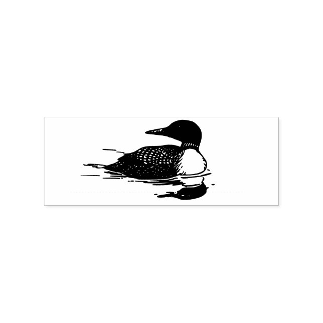 Loon Swimming Bird Art Thunder_Cove Gummistempel (Prägung)