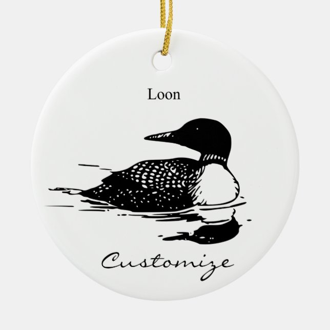 Loon Swimming Bird Art Thunder_Cove Keramik Ornament (Vorne)