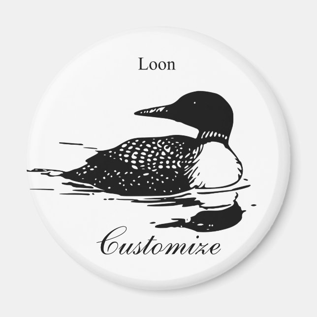 Loon Swimming Bird Art Thunder_Cove Magnet (Vorne)