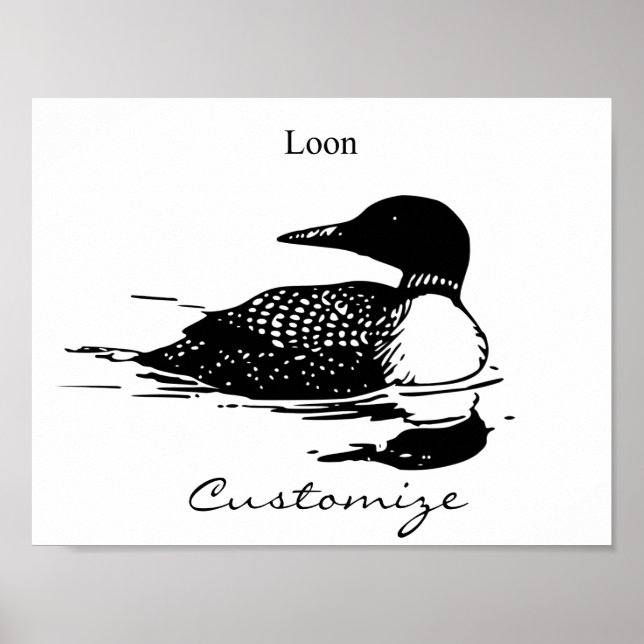 Loon Swimming Bird Art Thunder_Cove Poster (Vorne)
