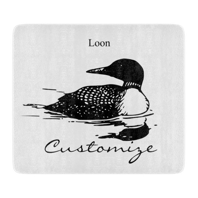 Loon Swimming Bird Art Thunder_Cove Schneidebrett (Vorderseite)