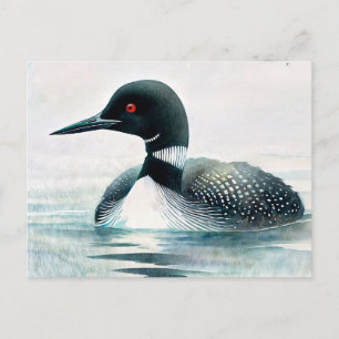 Loon Swimming Wassersport Art Postkarte