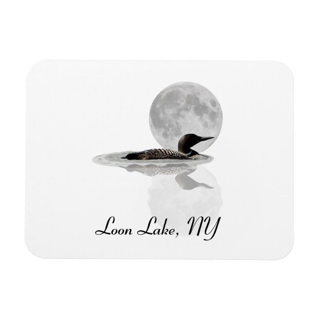 Loon Swims im Mondlicht Flexible Magnet (Horizontal)