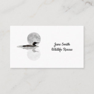 Loon Swims in der Mondlicht Business Cards Visitenkarte