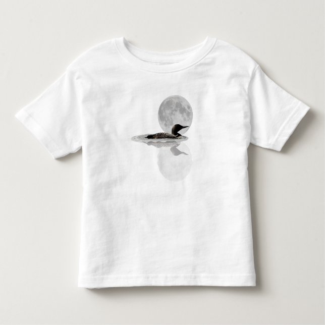 Loon Swims in der Mondlicht Kleinkind T - Shirt (Vorderseite)