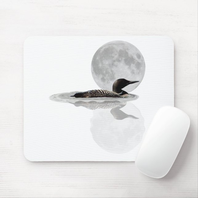 Loon Swims in der Moonlight Mouse Pad Mousepad (Mit Mouse)