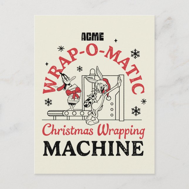LOONEY TUNES™ | ACME Wrap-O-Matic Wrapping Machine Postkarte (Vorderseite)