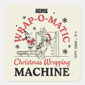 LOONEY TUNES™ | ACME Wrap-O-Matic Wrapping Machine Quadratischer Aufkleber