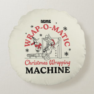 LOONEY TUNES™ ACME Wrap-O-Matic Wrapping Machine Rundes Kissen
