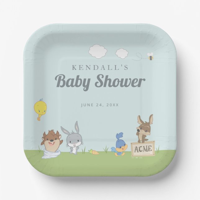 LOONEY TUNES™ Babydusche Pappteller (Vorderseite)