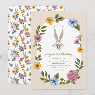 LOONEY TUNES™ BUGS BUNNY™ Floral Geburtstag Einladung