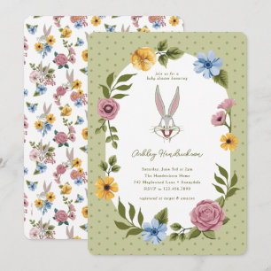 LOONEY TUNES™ BUGS BUNNY™ Florale Babyparty Einladung