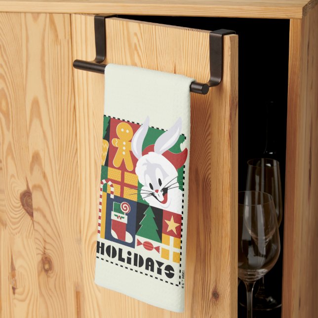 LOONEY TUNES™ BUGS BUNNY™ Holidays Abzeichen Geschirrtuch (Drittel gefaltet)