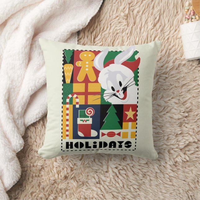 LOONEY TUNES™ BUGS BUNNY™ Holidays Abzeichen Kissen (Decke)