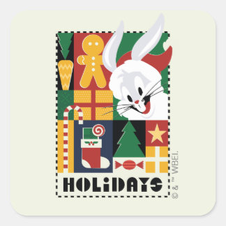 LOONEY TUNES™ BUGS BUNNY™ Holidays Abzeichen Quadratischer Aufkleber