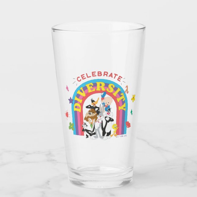 LOONEY TUNES™ - Celebrate Diversity Pride Rainbow Glas (Vorderseite)
