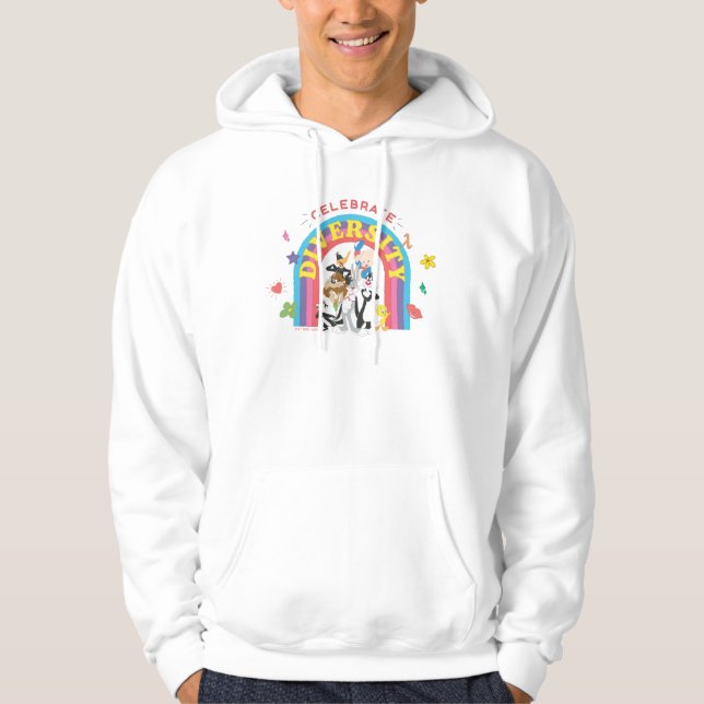 LOONEY TUNES™ - Celebrate Diversity Pride Rainbow Hoodie (Vorderseite)