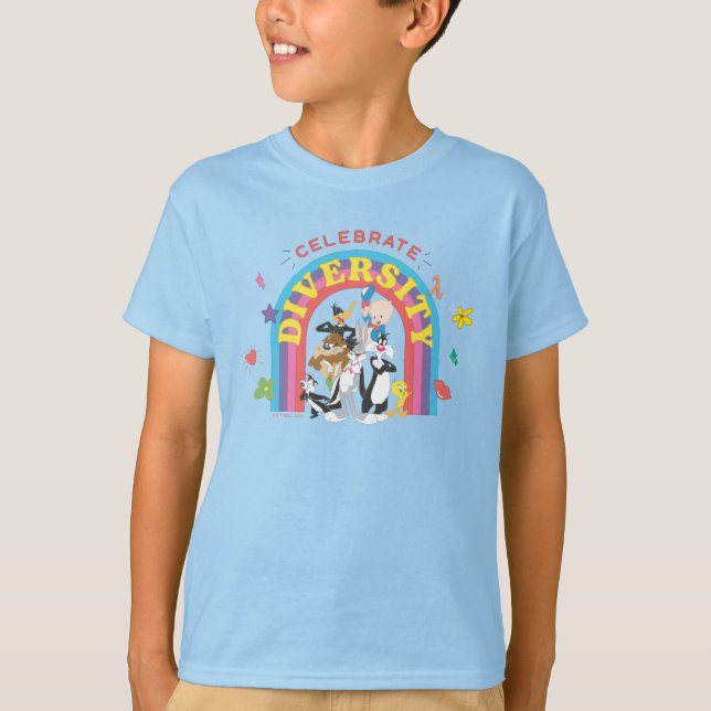 LOONEY TUNES™ - Celebrate Diversity Pride Rainbow T-Shirt (Vorderseite)