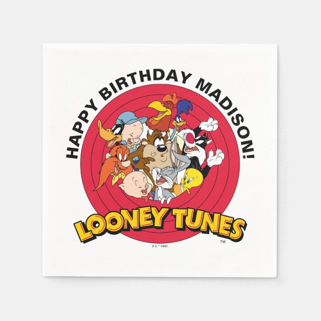 LOONEY TUNES™ Character Group | Birthday Serviette (Vorderseite)