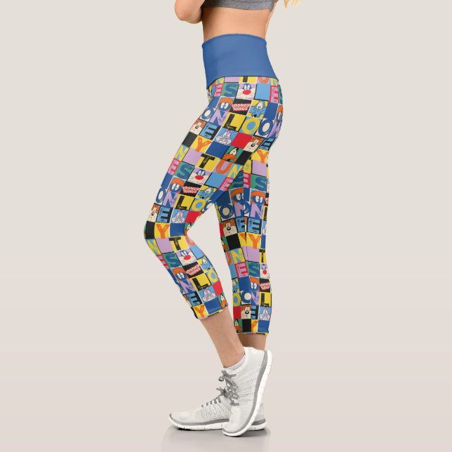 LOONEY TUNES™ Character Schachbrett Blocks Capri Leggings (Links)