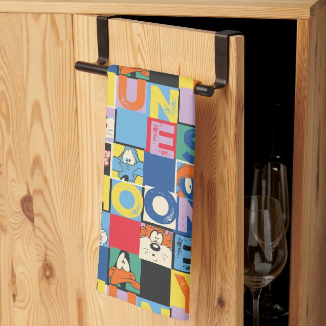 LOONEY TUNES™ Character Schachbrett Blocks Geschirrtuch (Drittel gefaltet)