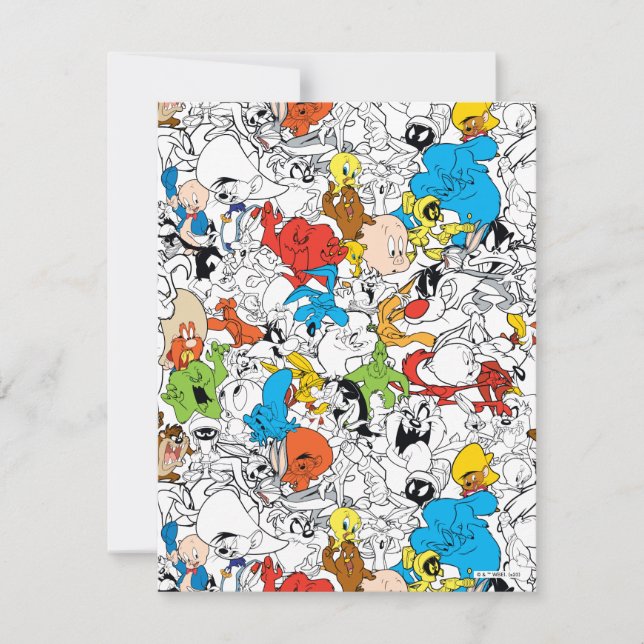 LOONEY TUNES™ Color Pop Muster Mitteilungskarte (Vorderseite)