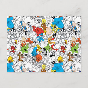 LOONEY TUNES™ Color Pop Muster Postkarte